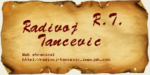 Radivoj Tančević vizit kartica